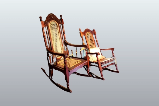 Regency Mahogany Cane Rocking Chair